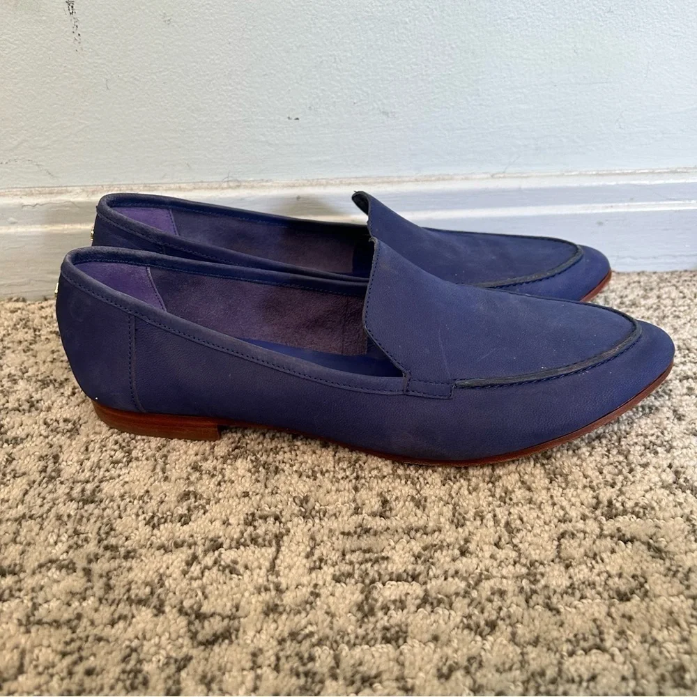 Kate Spade Carima Cobalt Blue Suede Pointed Toe Loafers Size 10